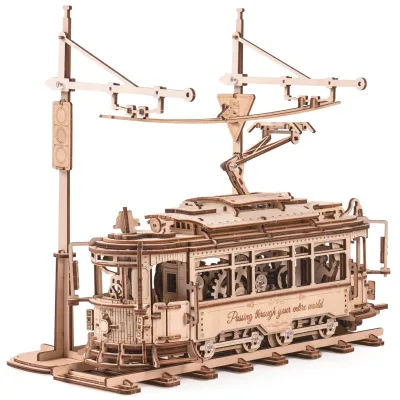 Robotime Rokr 3D Wooden Puzzle Air Vehicle /Drive Tram Kit Gears - ...