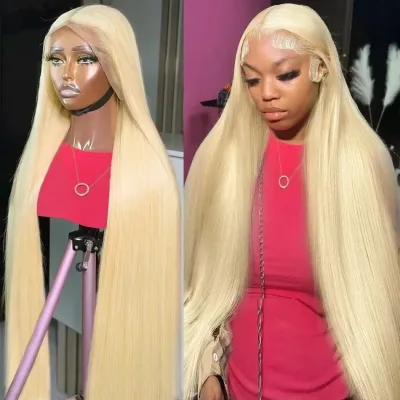 613 Blonde 13x4 13x6 HD Transparent Full Frontal Lace Colored Strai...