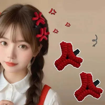 Duckbill Clip Angry Emotion Hair Clip Korean Style Back Clip Funny Crochet Barrettes Hair Accessories Cartoon Side Clip 