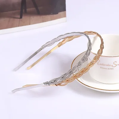 Golden Braided Retro Princess Headband Artistic Women