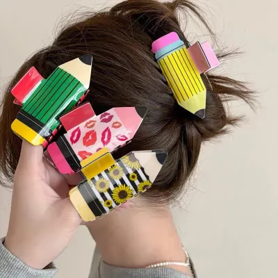 Creative Hairpin Hair Claw Girls Large Pencil Hair Clip Fun Back Head Hair Clip Shark Clip Girls Fashion Hair Accessorie