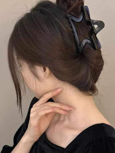 Geometric Hollow Pentagonal Star Hair Claw for Women Girls Party