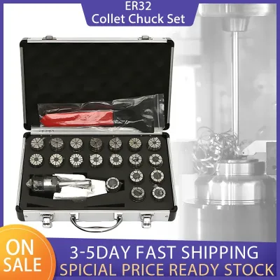 ER32 Collet Chuck Set MT2 Shank 2–20mm 19-Piece CNC Milling Lathe
