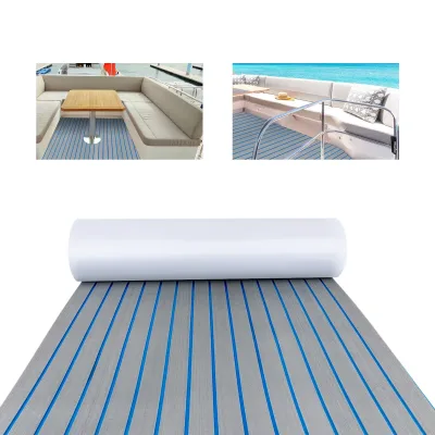 240*60cm/240*90cm EVA Foam Non-Slip Boat Deck Mat 6mm Thick Waterproof Marine Yacht Faux Teak Decking Sheet Flooring Car