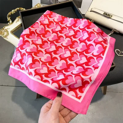 Luxury Satin Print Square Scarf Neckerchief Bandana Hair Foulard