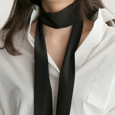 5x200cm Satin Silk Narrow Scarf Neckerchief Solid Neck Scarves Long Silk Thin Scarf Head Neck Hair Band Bag Ribbon Headb