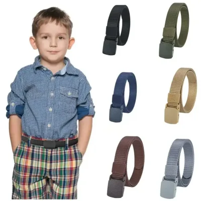 Children's Canvas Nylon Tactical Belt 2.5cm Automatic Buckle Kids 90cm