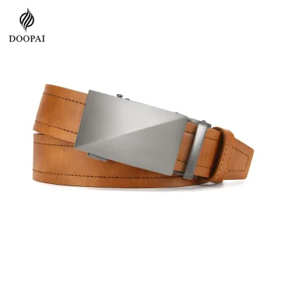 DOOPAI Men's Leather Ratchet Belt Automatic Buckle Business