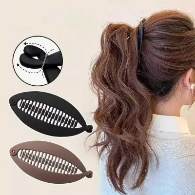 Matte Fish Shape Hair Claw Clips Ponytail Holder Hair Jewelry Twist Banana Barrettes Hairpins Hair Accessories For Women