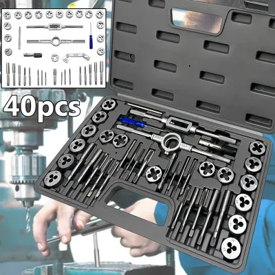 40pc M3 - M12 Metric Tap and Die Set, External and Internal Thread ...