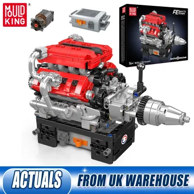 Mould King 10204 Motorised V8 Engine Sports Car Building Block Set