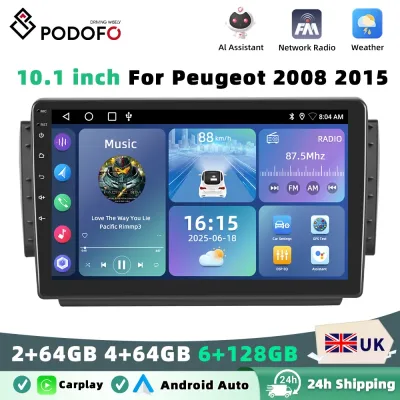 Podofo Android Carplay Car Radio for PEUGEOT 2008 208 2012-2018 And...
