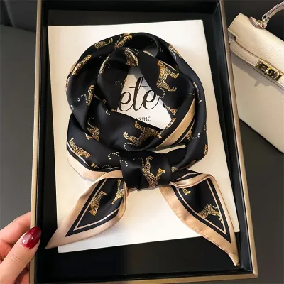 Luxury Head Scarf Hair Neck Scarves For Women Purse Bag Scarfs For Handbags Silky Long Thin Satin Headscarf Fashion