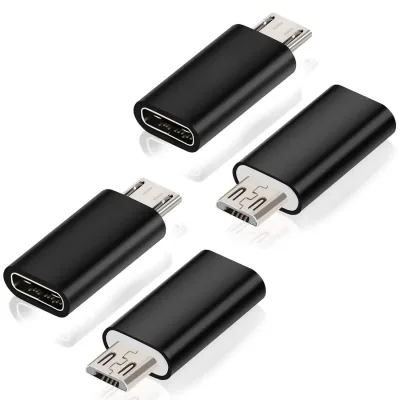 1/2/4Pcs USB C Female to Micro USB Male Adapter, Micro USB to USB C Adapter Compatible with Nexus LG Xbox Samsung Galaxy image 1