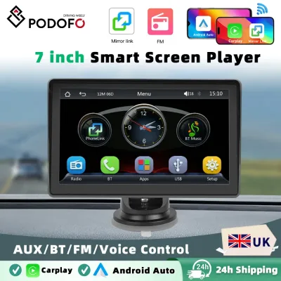 Podofo CarPlay Android Car Radio Multimedia Video Player 7-Inch Por...