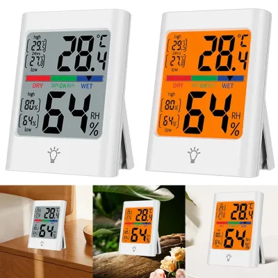 Indoor Thermometer Backlight Digital Room Thermometer Large Screen Magnetic Thermometer Hygrometer Precise for Home Offi