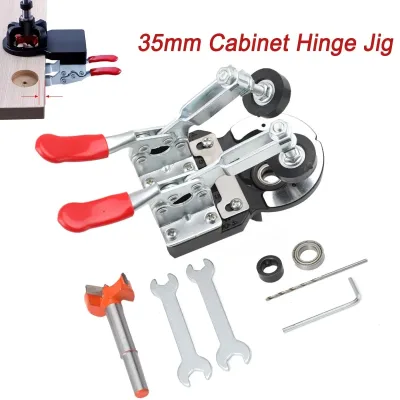 35mm Hinge Position Hole Opener Upgrade Double Fixture Drilling Jig Guide Cabinet Door Locator Aluminum Alloy Woodworkin