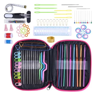 Knitting Crochet Needle Hooks Aluminum Plastic Weaving Set Professional