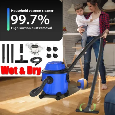 DayPlus 5000W Home/Industrial Vacuum Cleaner, Wet and Dry 3 IN 1 Bagless with HEPA Filter, 16Kpa, 4 Wheels, 15 Litre Cap