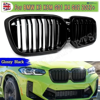 Front Kidney Grills Grille for BMW X3 X4 G01 G02 2022 2023 Dual 2 S...