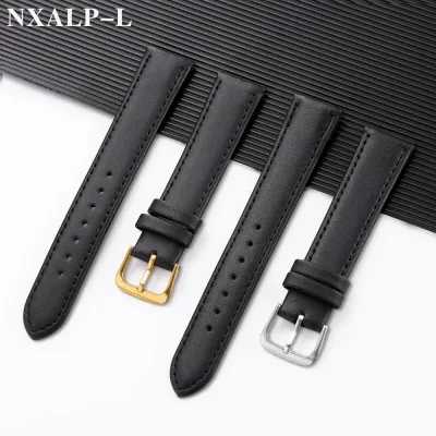 Universal Wristband Ultra-Thin Leather Watch Band 8mm 10mm 12mm 14mm 16mm 18mm 20mm 22mm 24mm PU Leather Straps for Men  image 1