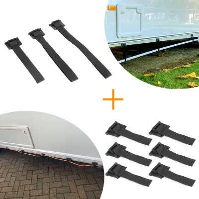 3PCS Caravan Waste Water Pipe Straps + 6PCS EHU Cable Fresh Water Inlet Pipe Support Straps Kits Camper RV Accessories image 1