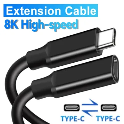 1-2PCS USB C Data Cable Type-C Male To Female Cable Extensor 8k High-speed Charger Wire Connector for Samsung Xiaomi PC Laptop - image 1