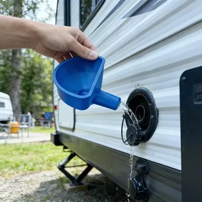 1PC RV Fresh Water Tank Filler Funnel, Easy Install Utility Funnel For RV Trailer Camping Accessories image 1